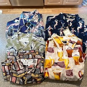 Five Men’s Hawaiian shirts XL used good condition $12